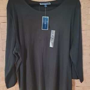 Karen Scott Black Long Sleeve Top